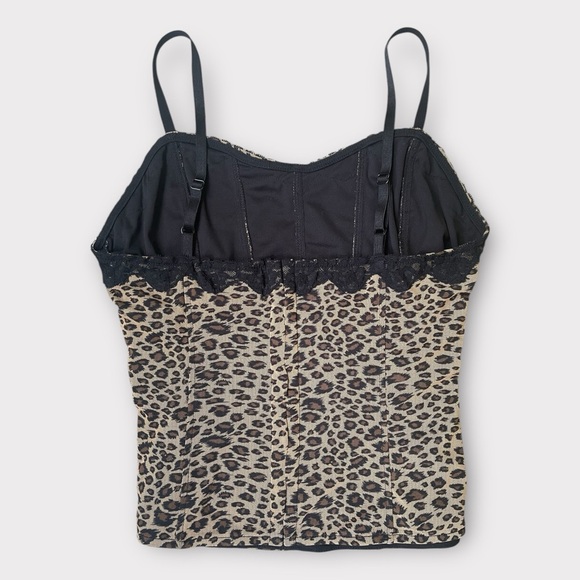 Venezia 1990s Vintage Corset Adjustable Tank Top in Animal Print Leopard s Large - Picture 3 of 7